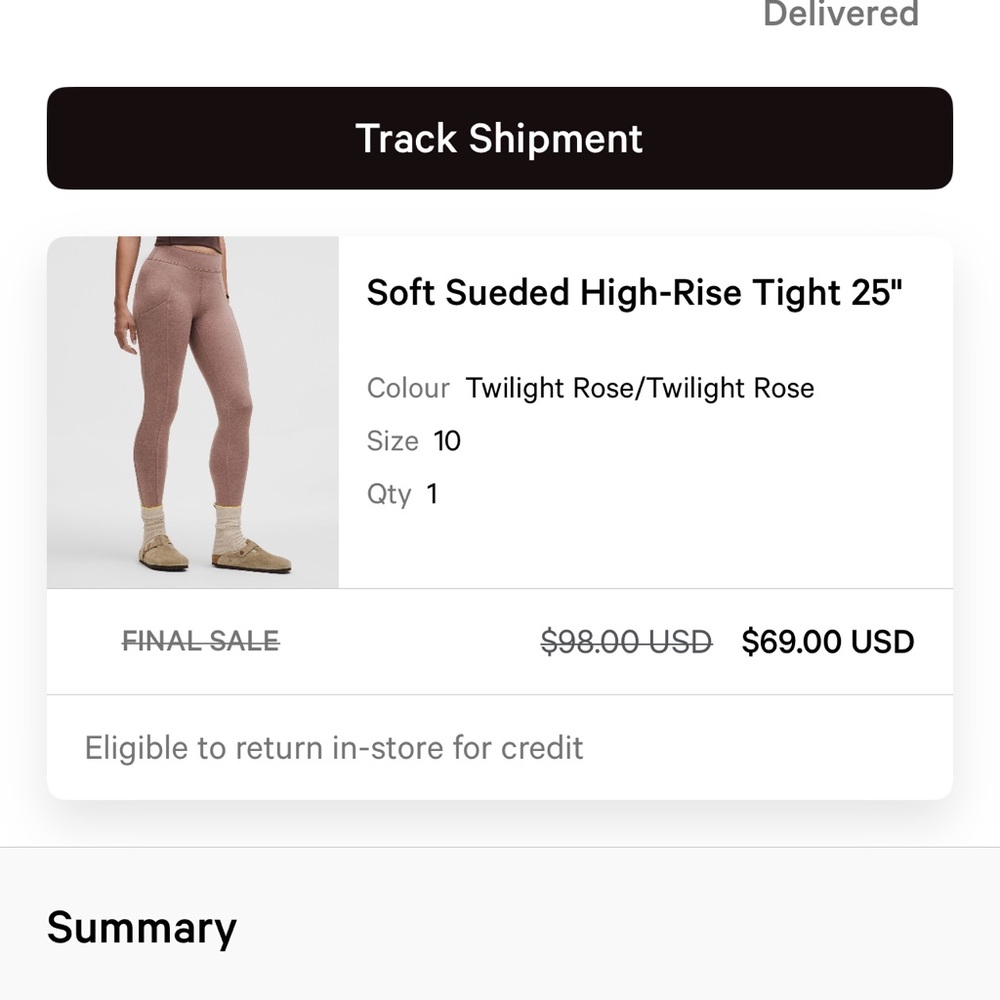 Lululemon Twilight Rose Crop top and Pant Set
